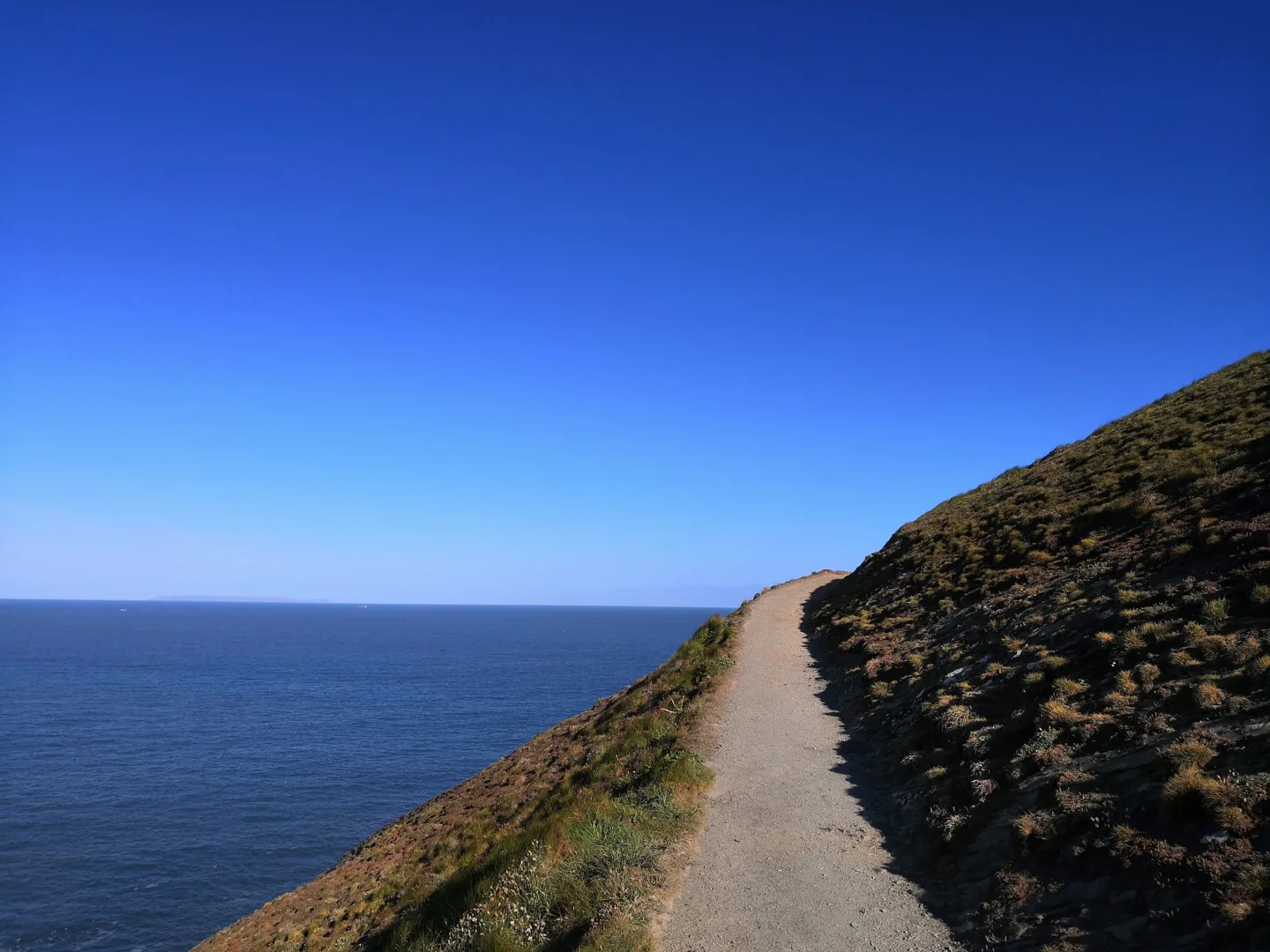 Coastal footpath above the sea at Baggy Point