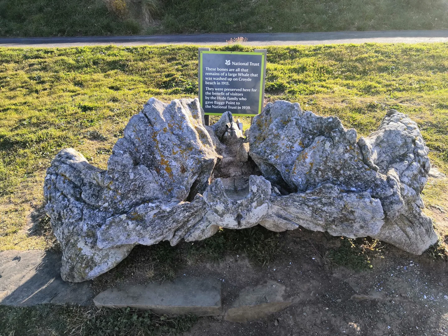 Information sign among rocks at Baggy Point