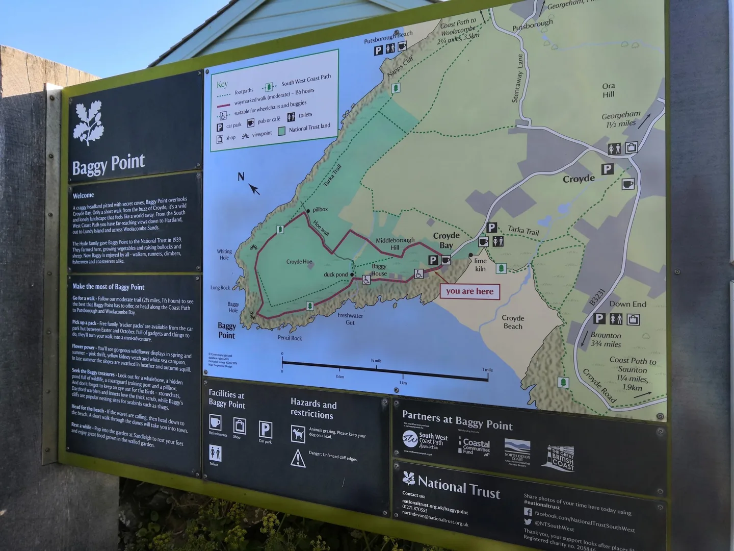 Walking route map for Baggy Point