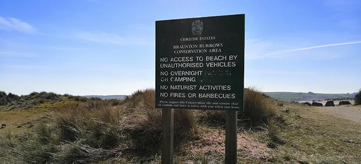 Access sign overlooking Crow Point and Braunton Burrows
