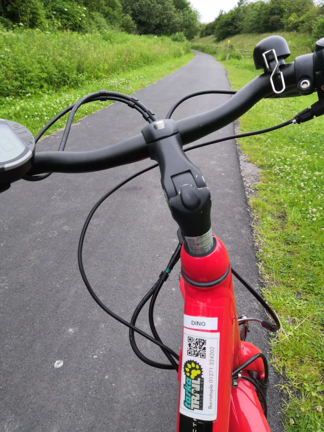 Bicycle handlebars on the Tarka Trail
