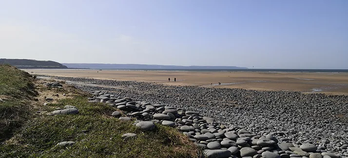 Pebbles and sand along Greysands and Westward Ho! Beach